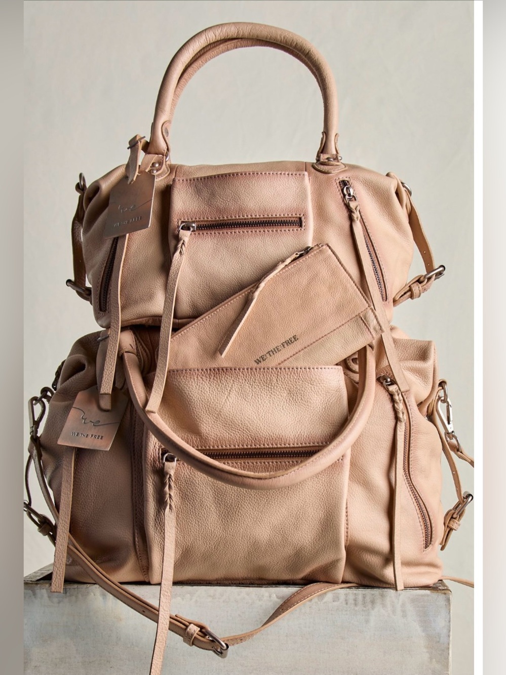NWT Free People Baby Emerson Tote Bag -Almond
